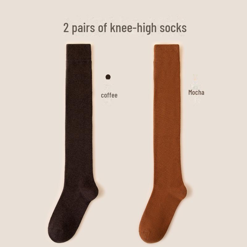 Длинные женские носки из чистого хлопка: Выше колена, черные спортивные, весна и осень, стили JK