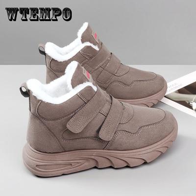 Зимняя женская обувь, хлопковая обувь, высокий верх с толстым флисом, теплые зимние ботинки, плоская подошва, нескользящая, обувь для людей среднего и пожилого возраста
