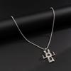 Silver Plated Men Necklace Alloy Link Chain Necklace New Cross Pendant Necklace  Jewelry
