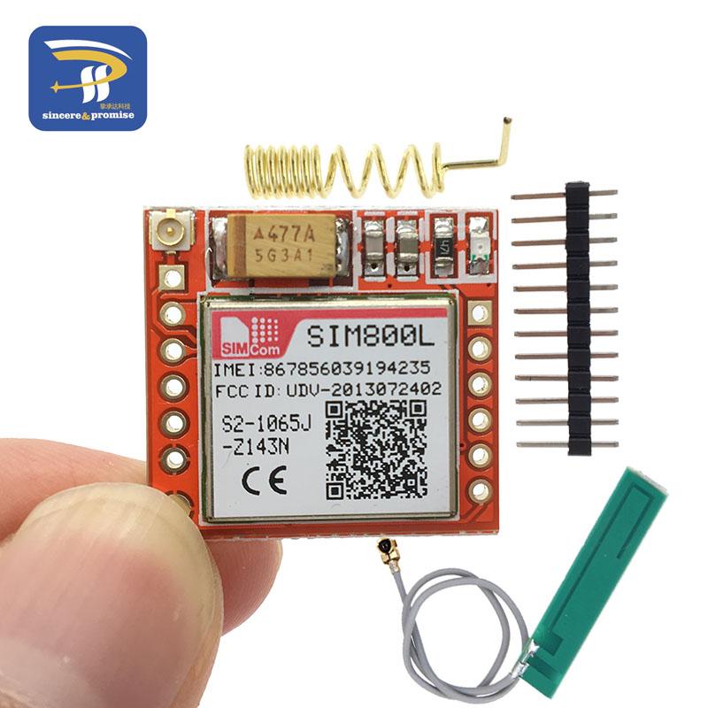 Самый маленький комплект модуля GPRS GSM SIM800L Плата с ядром MicroSIM Четырехдиапазонный TTL Последовательный порт С антенной для DIY