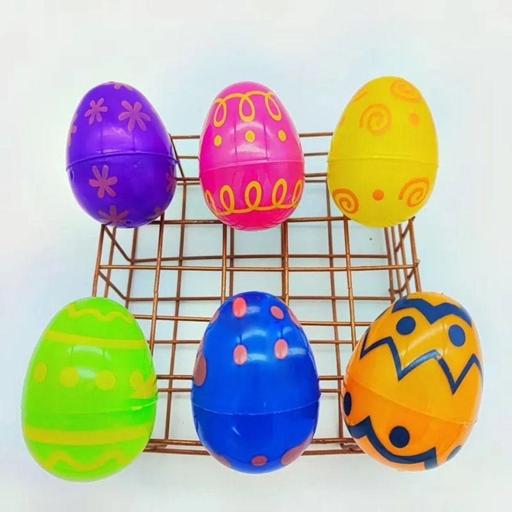 6Pcs Party Supplies Fillable Easter Eggs Favors Happy Easter Openable Egg Toys Plastic Easter Egg