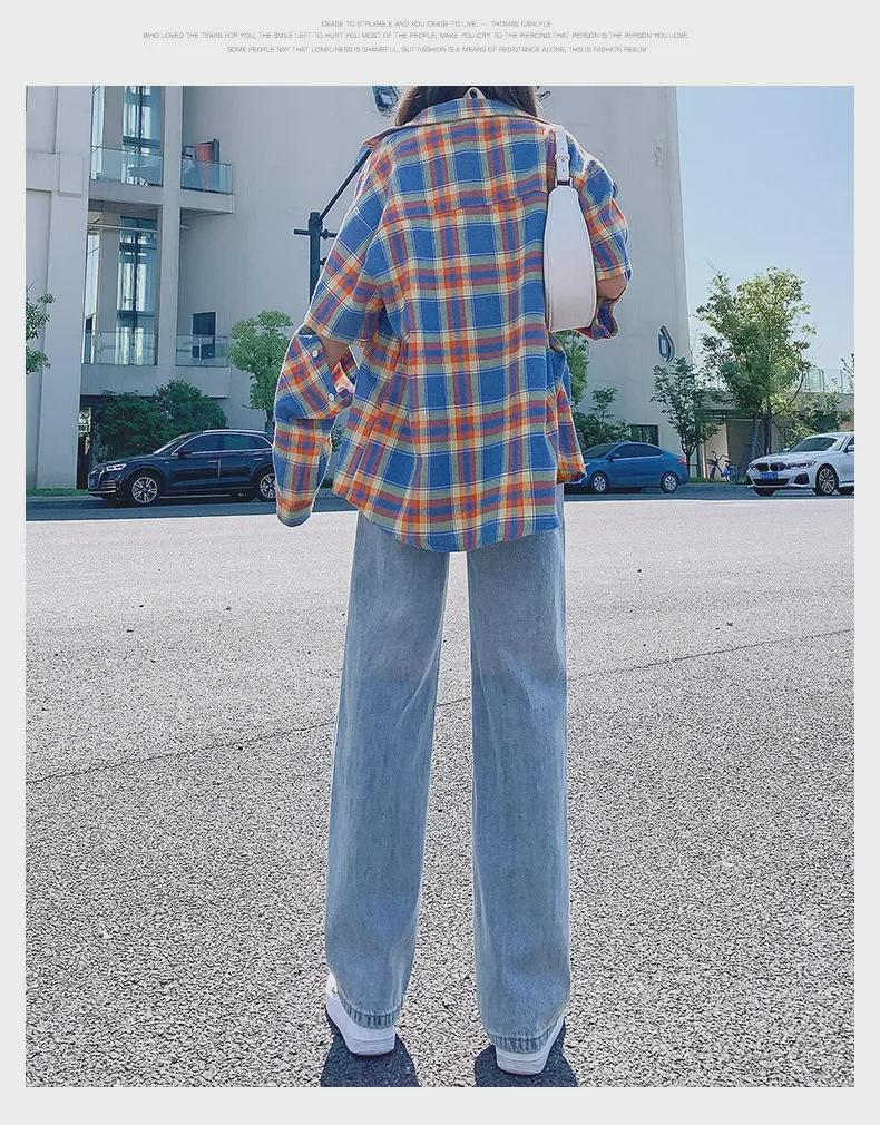 Женские черные джинсы широкого кроя в корейском стиле с высокой талией на весну/осень