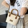 Summer Hand Bag Small Bucket Bag Women's 2025 New Simple High-end Shoulder Bag Niche Messenger Straw Bag