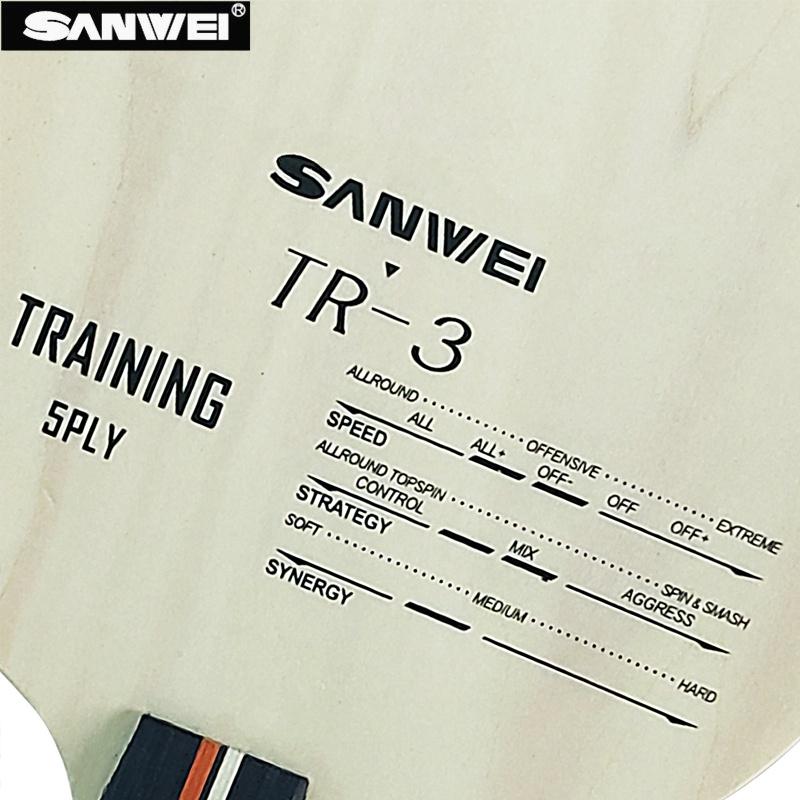 SANWEI TR-3 Лезвие для настольного тенниса Эластичное 5-слойное деревянное наступательное основание для пинг-понга с хорошим контролем