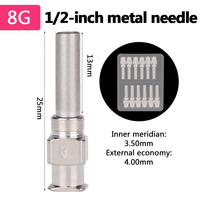 12PCS 1/2 Inch Dispensing Needle Stainless Steel 8G To 30G Blunt Tip Needle Injection Needle For High Temperature Hand Tool