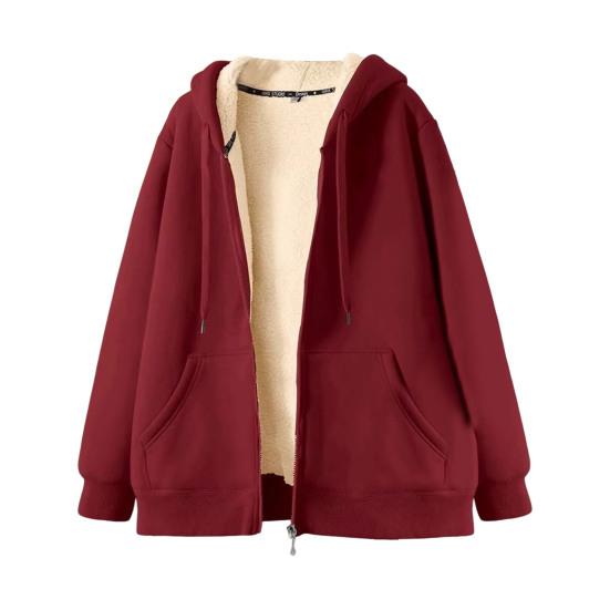 Флисовые Утепленные Толстовки Женские Однотонные на Молнии Теплые на Подкладке