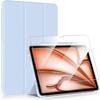 Case + Tempered Glass - for iPad Air 11 Inch - Blue - Shockproof - Foldable Stand - Compatible M2/M3