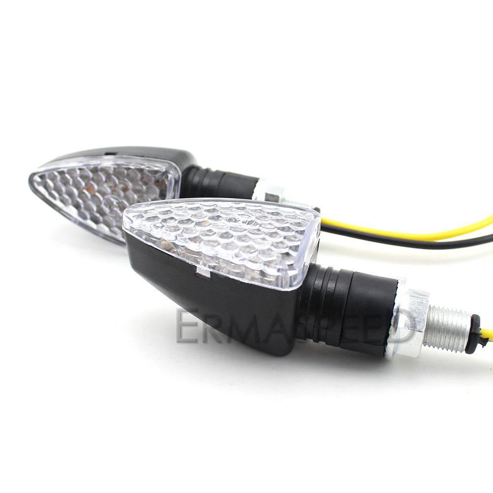 Пара янтарных указателей поворота мотоцикла, светодиодные универсальные индикаторы, поворотники, гоночные задние мигалки для скутера, уличного велосипеда