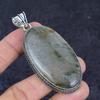 Натуральный Лодолит Кварц Драгоценный камень 925 Стерлинговое Серебро Ювелирный Кулон 2,96" T4o81