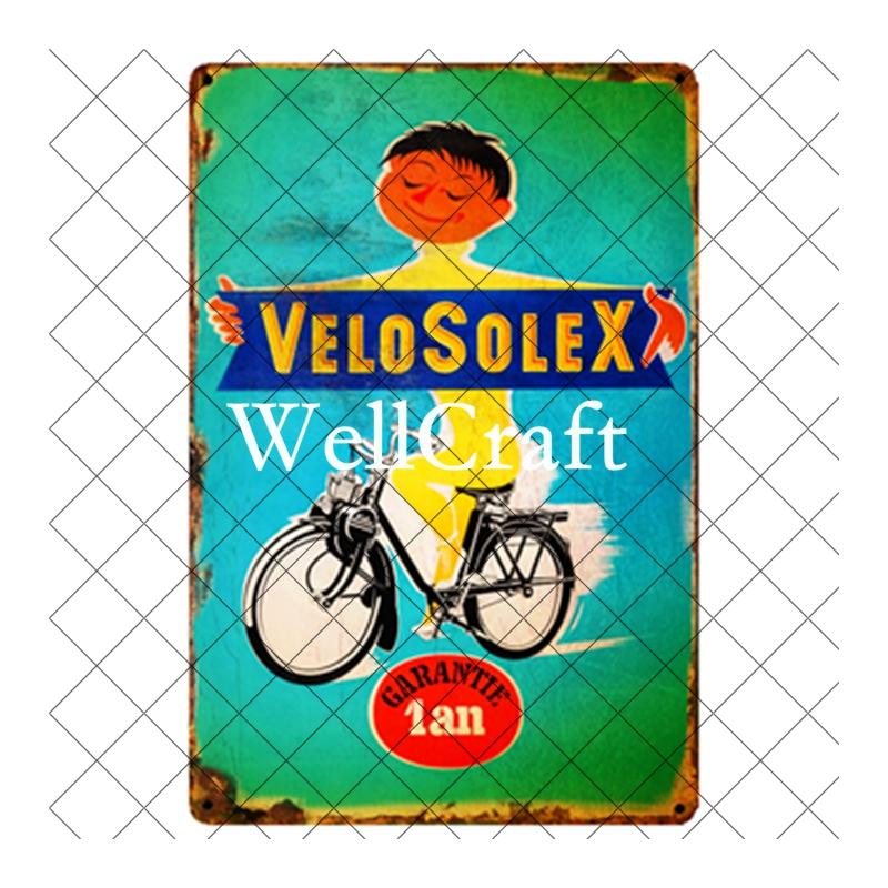 WellCraft Велосипед Velosolex Жестяные Знаки Ретро Велосипед Настенная Табличка Декор Паба WX