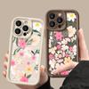 Красивый цветочный узор TPU мягкий чехол для телефона iPhone 16 Pro Max 15 Pro 14 Plus 13 12 11 XR XS 8 7 защита объектива матовый противоударный бампер чехол