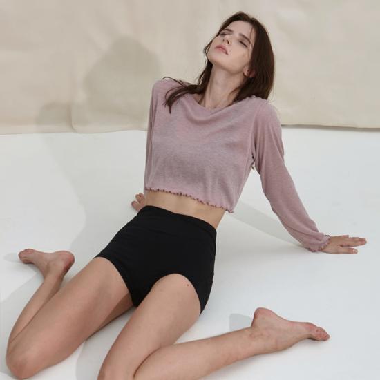 Debbie Wear New Wave Holic Crop Long Sleeve T-Shirt DEVI-T0047