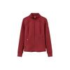 All-Weather Series Solid Color Stand Collar Knitted Sports Jacket Women Jacket Dark-Red 162410714-7