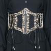 Waistband Hollow Corset Belts PU Leather Wide Waist Belt Slimming Leopard Print  Cummerbunds  Women