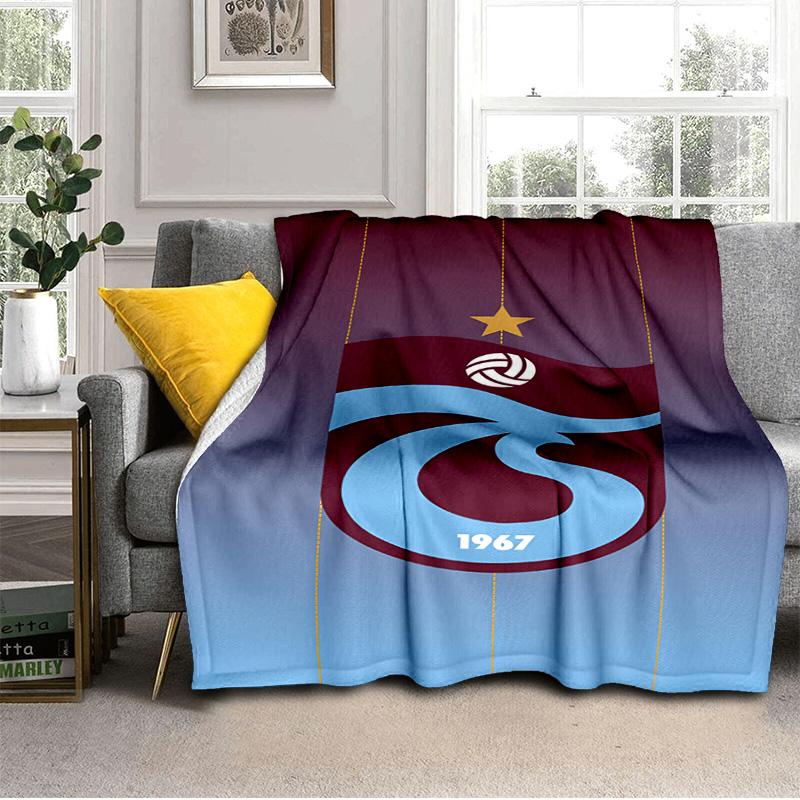 Trabzonspor Crest Emblem Blanket Suitable for Sofas, Beds, Offices, And Camping - Perfect Gift for Halloween Christmas