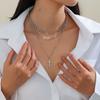 Stacked Cross Pendant Thin Chain Multi Layer Prayer Necklace  Jewelry Accessories