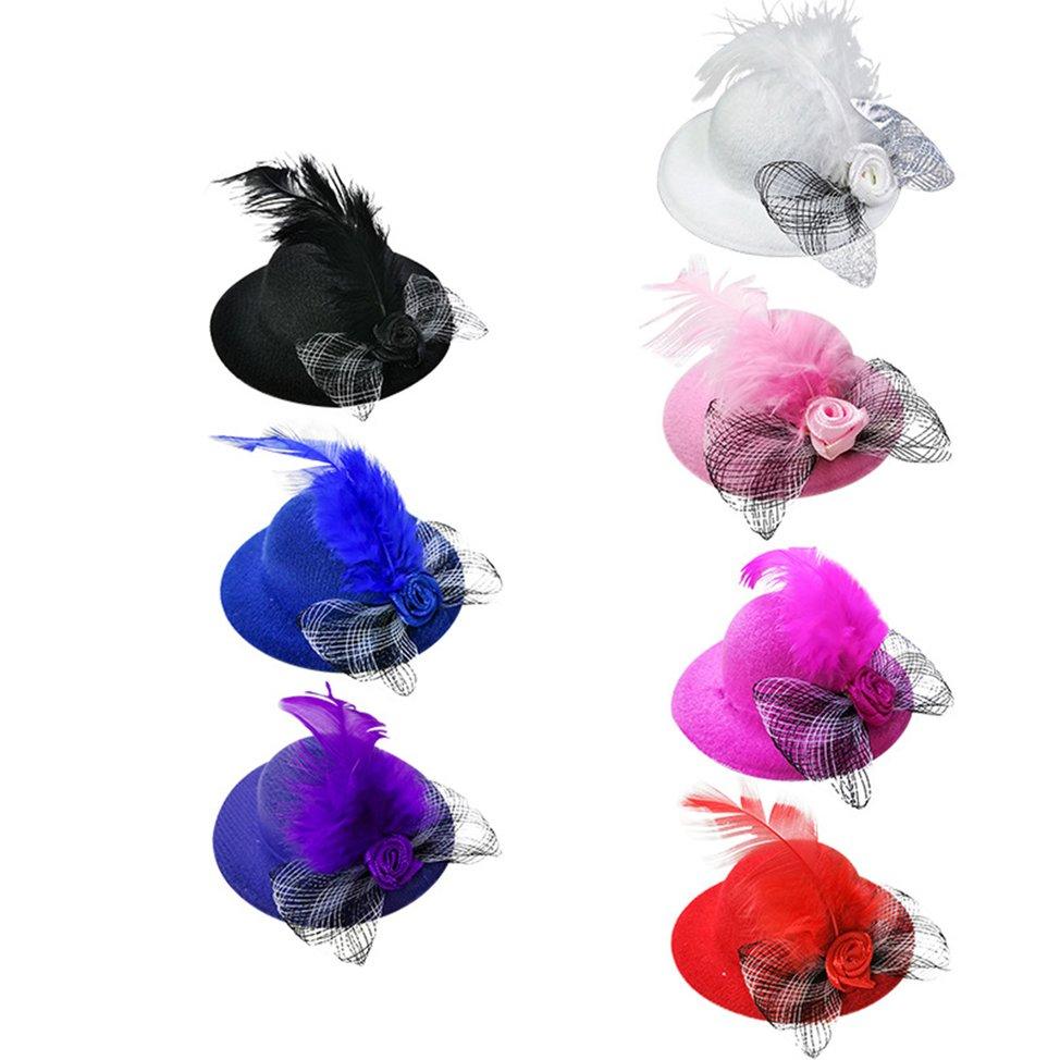 Chicken Hats For Hen Mini Hat Chicken Helmet Accessories Feather Top Hat Funny Small Hat Tiny Pet Hat With Adjustable