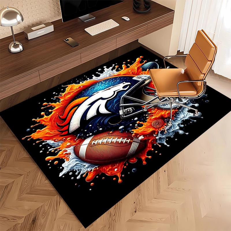 1 шт. Коврик с принтом ЛОГОТИПА Denver Broncos - Мягкий, Моющийся, Нескользящий Коврик для Помещений, Декоративный Коврик для Гостиной, Домашнего Офиса, Декоративный Коврик для Офиса