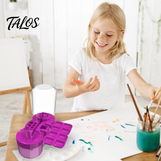 Multi-functional Paint Brush Tool 6 in 1 Cleaner Artists Teachers Kids Rinser Holder Palette Water Circulation Portable Painting ABS Plastic