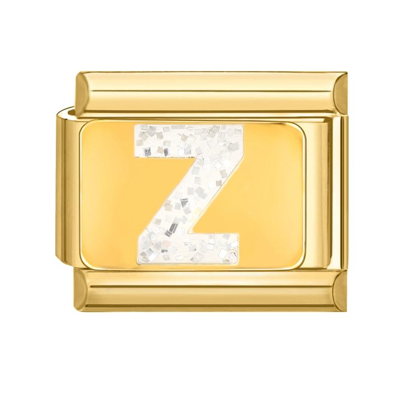Модный золотой 26 букв A-Z итальянские звенья шармы бусины 9 мм браслет из нержавеющей стали ювелирные изделия DIY ручной работы