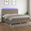 VidaXL Slatted Bed Base with Mattress and LED, Upholstered Bed, Double Bed, Adult Bedroom Interior Bed, 3135545
