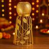 CraftVatika Предметы для украшения Дивали, Набор держателей для чайных свечей из треснувшего стекла, Праздничный декор, Держатель с дизайном в виде клетки с листьями, Декор для Дивали