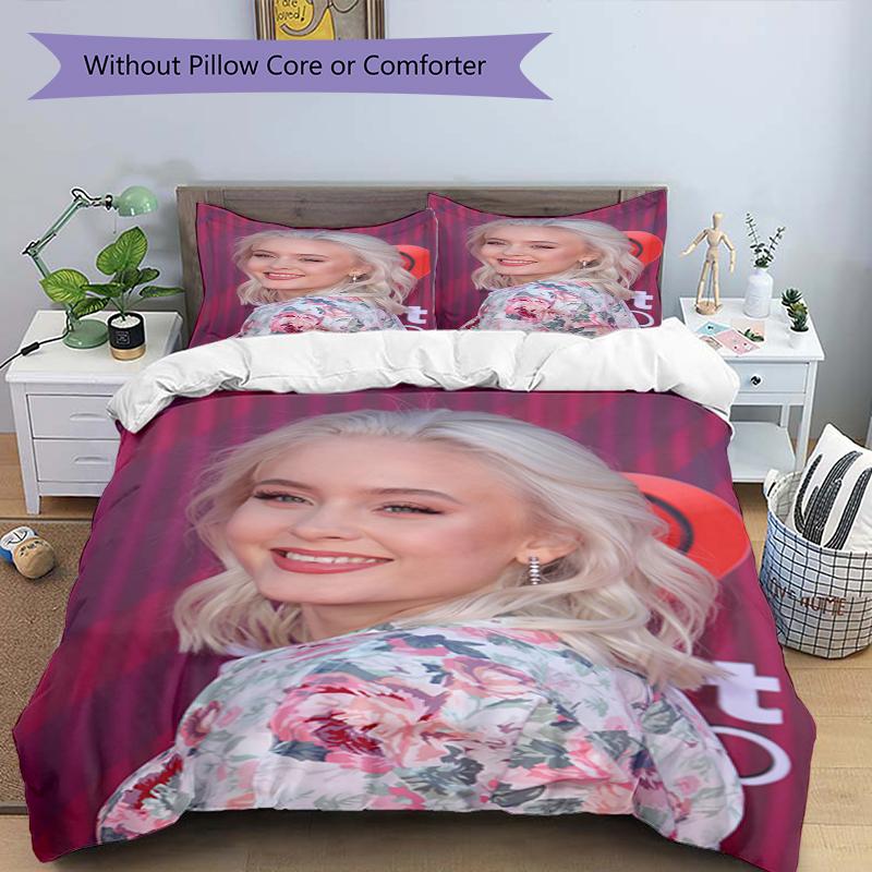 3pcs Zara Larsson Bedding Set Duvet Cover Closure Includes 1 Duvet Cover & 2 Pillowcases, Soft and Comfortable for All Seasons.