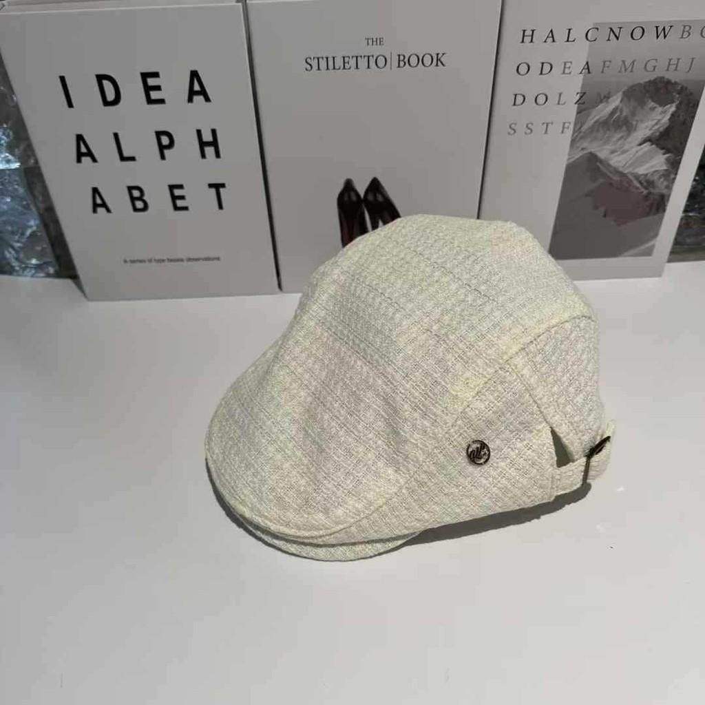 Vintage Plaid Flat Cap Breathable Polyester Beret For Casual And Office Wear