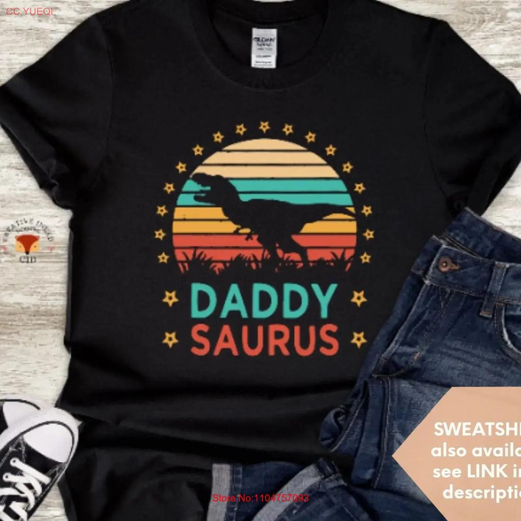 Dad Birthday From Daughter Fathers Day T Shirt Daddysaurus Dinosaur For Protective Vintage Soft Top For Everyday Wear