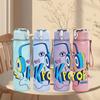 1PC Colorful Headphone Music Theme Art 750ml Color Plastic Sports Water Bottle Leakproof Flip Straw Lid Suitable for Sports Office Home Use