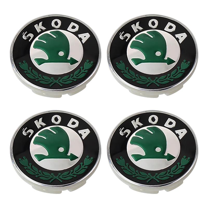 4Pcs 56mm Car Wheel Center Caps Hub Cap Covers Emblem Styling for Skoda A5 A7 A8 Fabia Karoq Superb Rapid Kamiq Octavia MK2 MK1 2 3