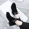 Fashion High Platform Female Ankle Boots Short Shoes for Women Booties Studded Footwear Elegant with Low Heels Work Pu Demi-season Boot