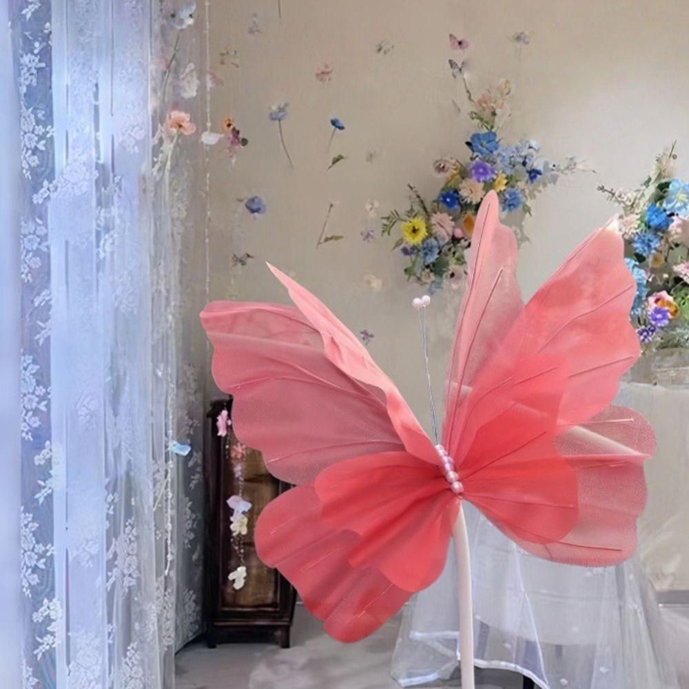 Big Size 3D Butterfly Decoration 50cm Large Artificial Butterfly Valentines Day