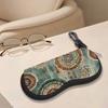 2D-Vintage Bohemian Floral Pattern Sunglasses Case, Retro Ethnic Style Eyeglasses Pouch, Protective Zipper Storage Holder for Travel Daily Use