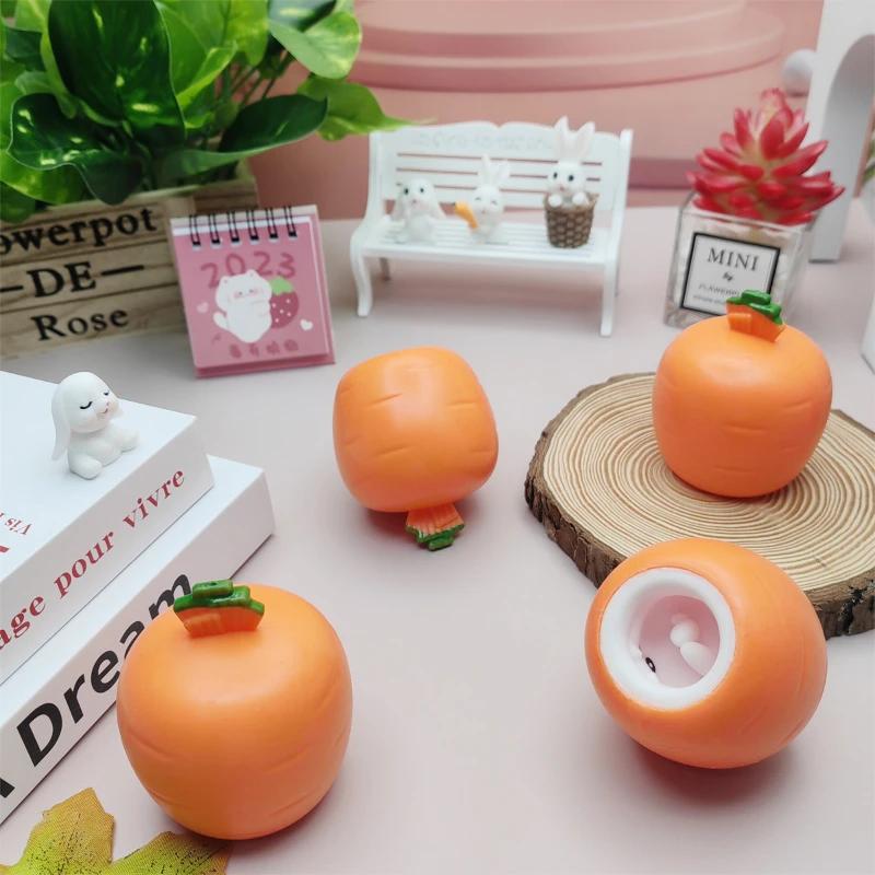 Игрушка-кролик, игрушка-морковка, пасхальный кролик-морковка, пасхальные игрушки-фиджет, сжимаемые игрушки-фиджет, пасхальные кролики-прятки в мешочке из морковки