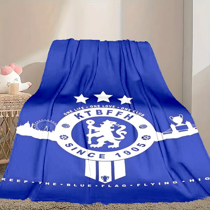 1pc Easy-Care Chelsea FC Blanket, Perfect for Couch, Bed, Home, Travel & More, Warm & Durable Printed Blanket