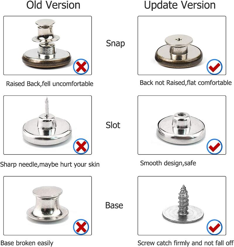 10 шт., съемные джинсовые пуговицы, регулируемая свободная талия, металлическая пуговица в стиле ретро, без швейных брюк, пряжки, винт, набор для ремонта ногтей, инструменты для отправки