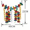Colorful Parrot Cage Wood Parrot Bird Toys Hanging Rope Pet Multi Colored Wooden Bite Resistant Birds Chewing Toy