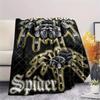 Split Mirror Lion Spider Print Flannel Blanket,High quality Comfortable for All Seasons,Home Decor,Warmth and Comfort,Perfect for Christmas Gifts