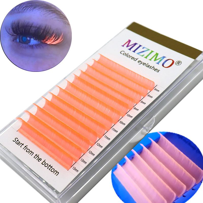 Color Grafting False Eyelashes 0.07 8-15mm Yellow, Blue, Bicolor, Bright Personality and a Few Hairs Extension Tool