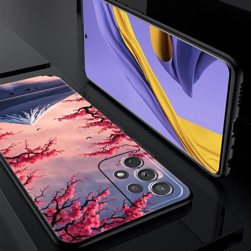Япония Гора Фудзи Картина Цветение сакуры Чехол для телефона Для Samsung A17 A07 A55 A35 A25 A15 A05 A33 A21s A41 A73 A53 A51 A71 Чехол