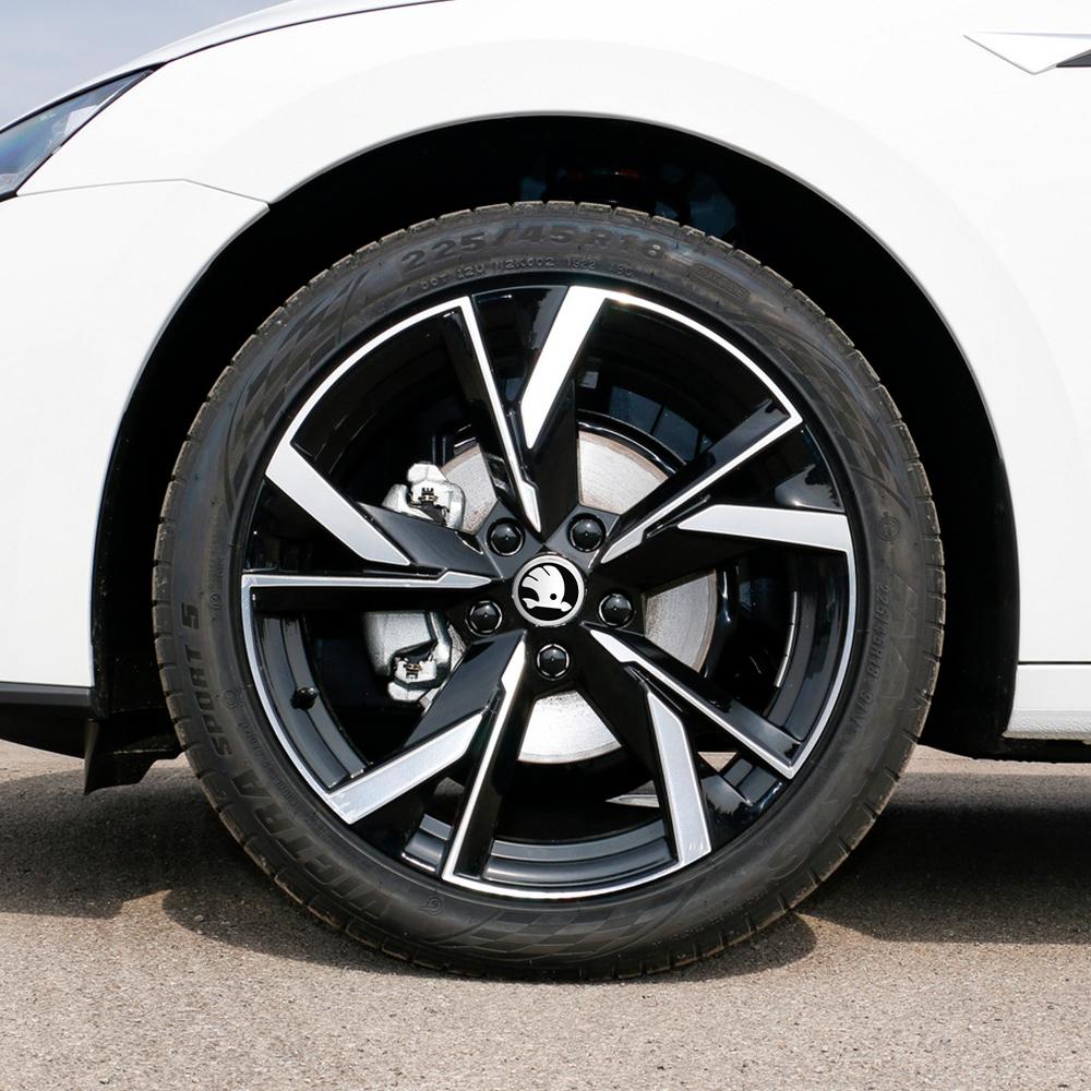 DDWO5 4Pcs 56/60/65/68MM Wheel Center Hub Caps Sticker Tire Rim Cover For Skoda Octavia A5 3 2 VRS Kodiaq Favorit Rapid Fabia Cover