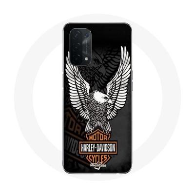 Coque - Maniacase - Oppo A74 5G - Noir - Harley Davidson Aigle Logo - Souple