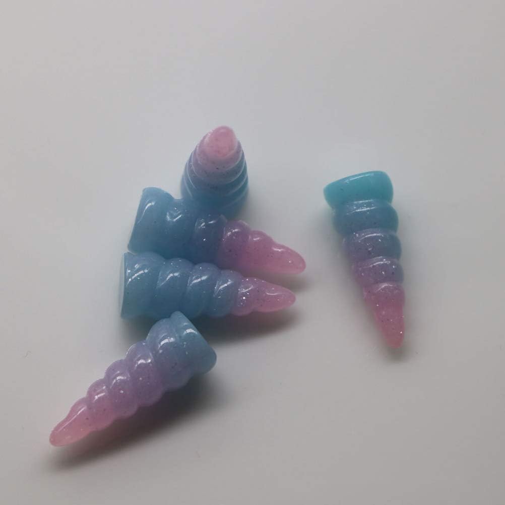 Toyvian Спиральные игрушки-рога единорога из смолы, Подарок на вечеринку, Декорация, 10 штук (Случайный цвет)