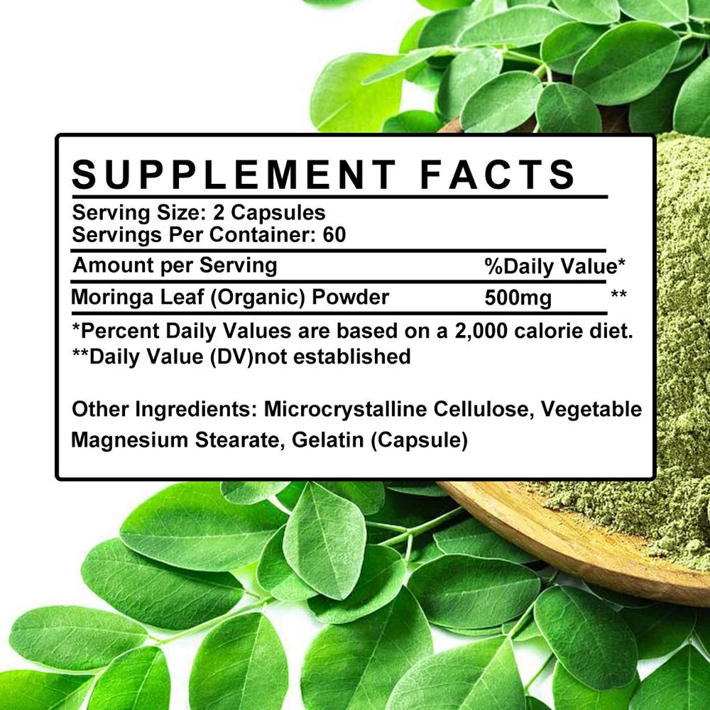 Organic Herbal Extracts Capsules, 500 Mg, 120 Count Per Bottle, Gluten-Free
