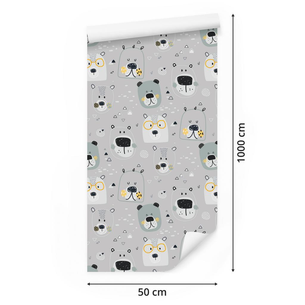Cute Teddy Bears Wallpaper for Living Room and Bedroom 50x1000