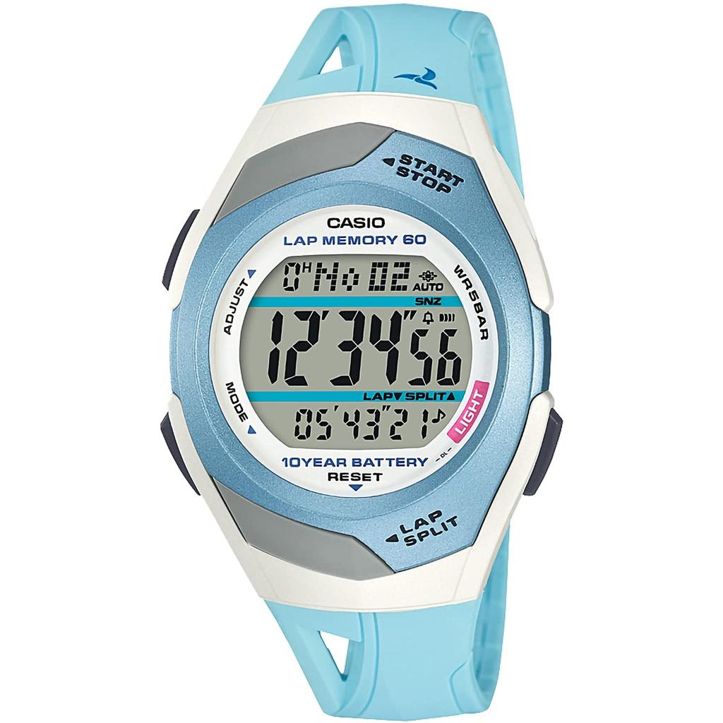 Casio Мужские спортивные часы-секундомер, коллекция Casio STR-300J-2CJH, синие, с таймером круга и сплит-таймером
