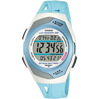 Мужские спортивные часы-секундомер, коллекция Casio STR-300J-2CJH, синие, с таймером круга и сплит-таймером