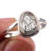 Natural Black Rutile Gemstone Handmade 925 Solid Sterling Silver Ring S.9.5 b4Q66