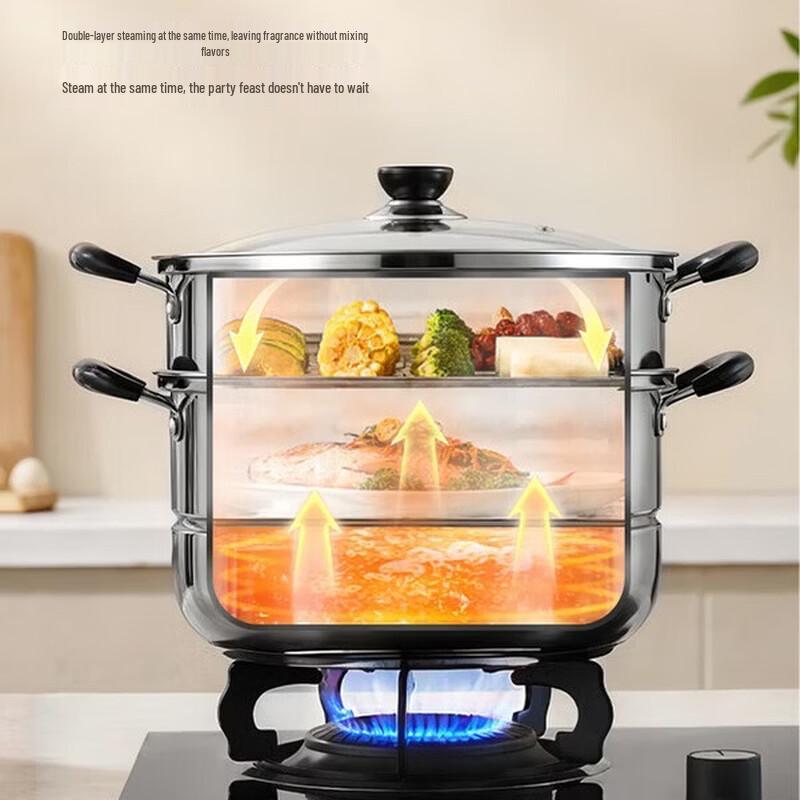 Двухъярусная пароварка Supor True Flavor из нержавеющей стали 304